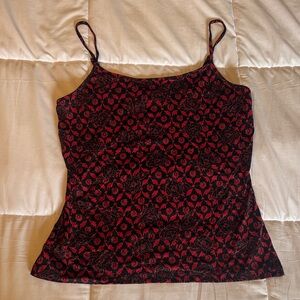 Apostrophe Black and Red Floral Camisole